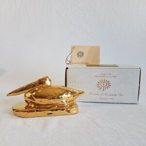 Rookwood Pottery 24K Gold Plated Pelican Paperweight #492/500 1986 Limited 2711